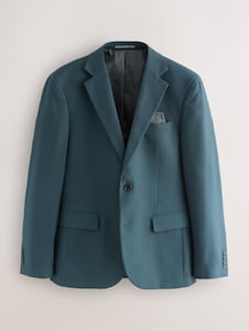 Next בצבע כחול ירוק - גזרה צרה - חליפה עם טקסטורה: ז'קט