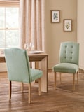 Soft Linen Look Green Light Wood Leg