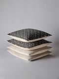 Natural/Black Woodblock Floral