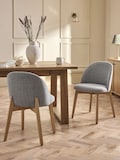 Tweedy Plain Mid Grey Light Wood Leg