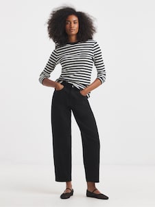 Schwarz - Simply Be elegante, schmal zulaufende Jeans mit Barrel-Hosenbein