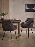 Monza Faux Leather Peppercorn Brown Black Leg