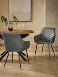 Monza Faux Leather Dark Grey Black Leg