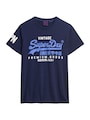 Superdry Blue Cotton Blend Vintage Logo T-Shirt