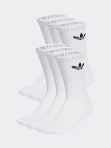 adidas Originals White Trefoil Crew Socks 3 Pack