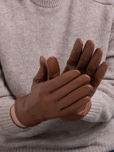 Totes Brown 3 Point Smartouch Winter Leather Gloves
