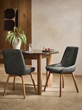 Monza Faux Leather Dark Grey Mid Wood Leg