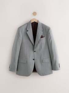 Next אפור - Regular Fit Signature Nova Fides 100% Italian Wool Suit Jacket