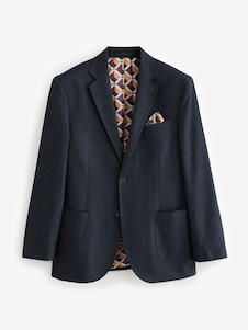 Next כחול כהה - גזרה רגילה - בלייזר מחוייט מבד ארוג