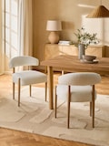 Casual Boucle Oyster Light Wood Leg