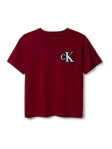 אדום - חולצת טי עם לוגו של Calvin Klein