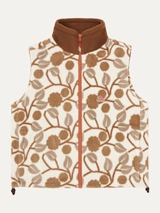 SEALSKINZ בצבע שמנת וסט פליז פולאר מרופד לנשים, דגם Darrow