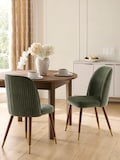 Relaxed Chenille Forest Green Dark Wood Leg