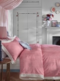 Red Painted Gingham Broderie Trim
