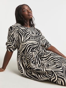 Simply Be Printed Pocket Midi Dress