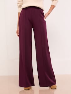 Lipsy Burgundy Red High Waist Wide Leg Trousers