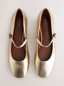 Next זהב - ®Forever Comfort נעלי מרי ג'יין עם חרטום מרובע