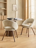 Tweedy Boucle Mink Natural Dark Wood Leg
