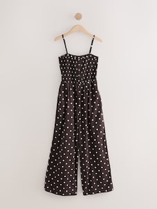 Next Ecru - Polka Dot Bandeau Jumpsuit with Linen