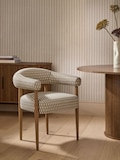 Monochrome Metallic Broken Stripe Mid Wood Leg