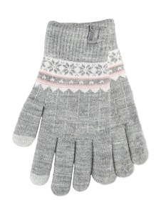 Totes Grey Toasties Ladies Stretch Knitted SmarTouch Gloves