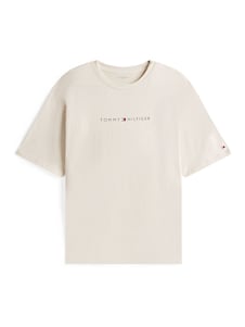 טבעי - Tommy Hilfiger חולצת טי לבית עם לוגו מקורי