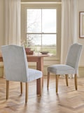 Chenille Stripe Slate Blue Oak Effect Leg