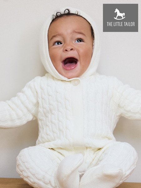 The Little Tailor Baby 100% Cotton Soft Knitted Pramsuit (100726) | £58