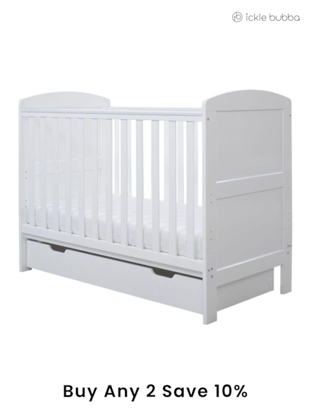 Ickle Bubba White White Coleby Mini Cot Bed and Under Drawer (102369) | £220