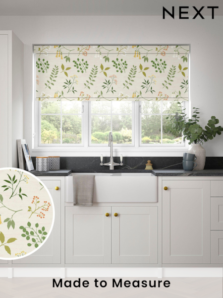 Yellow Printed Leaves Made to Measure Roller Blind (102522) | £57