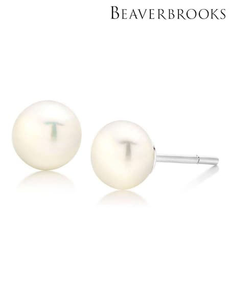 Beaverbrooks Sterling Silver Freshwater Cultured Pearl Earrings (103282) | £20