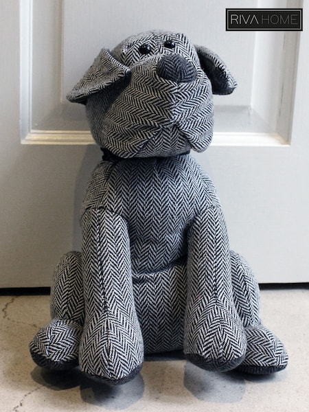 Riva Home Grey Herringbone Dog Doorstop (103348) | £17