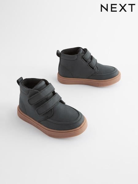 Black with Gum Sole Standard Fit (F) Warm Lined Touch Fastening Boots (103687) | £24 - £29