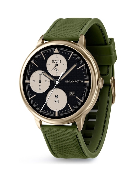 Green - Regular Reflex Active Spectra Khaki Silicone Strap Smart Watch