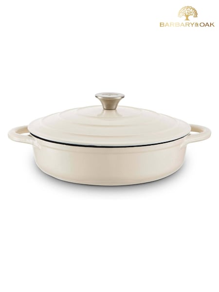 Barbary And Oak 28cm Shallow Cast Iron Casserole Pan