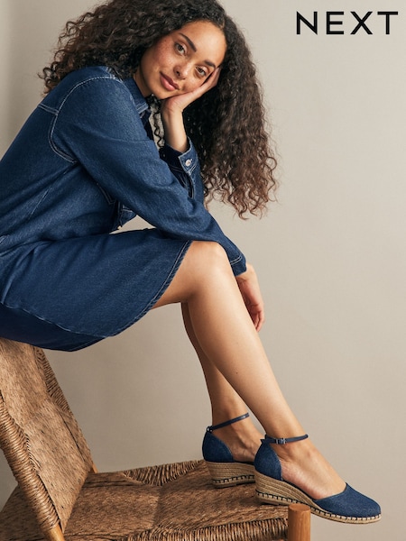 Denim Standard/Wide Fit Forever Comfort® Closed Toe Wedges (103982) | £39