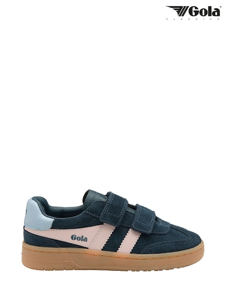 Blue - Gola Kids Viper Strap Suede Trainers