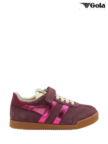 Purple - Gola Kids' Elan Glitz Strap Trainers