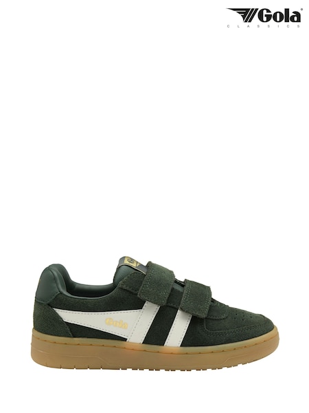 Green - Gola Hawk Suede Strap Trainers