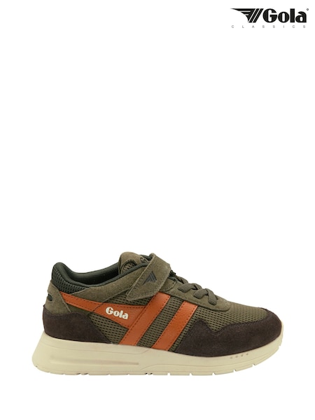 Green - Gola Kids' Delta Strap Trainers