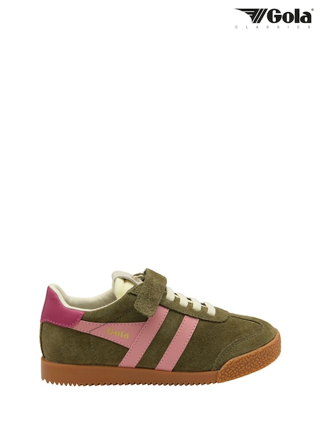 Green - Gola Kids' Elan Strap Trainers