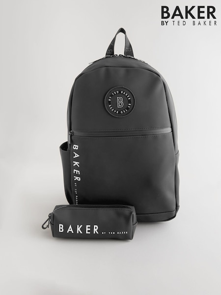 Baker by Ted Baker Boys Back to School Black Backpack with Pencil Case (104718) | £46