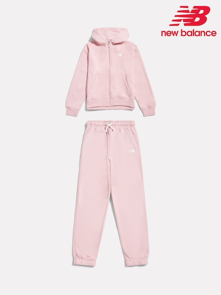 Pink - New Balance Full Zip Hoodie & Joggers Set