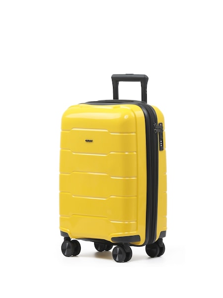 Yellow - Regular Cruw Hand Luggage Tsa Lock Silent Double Spinner Wheels Bag