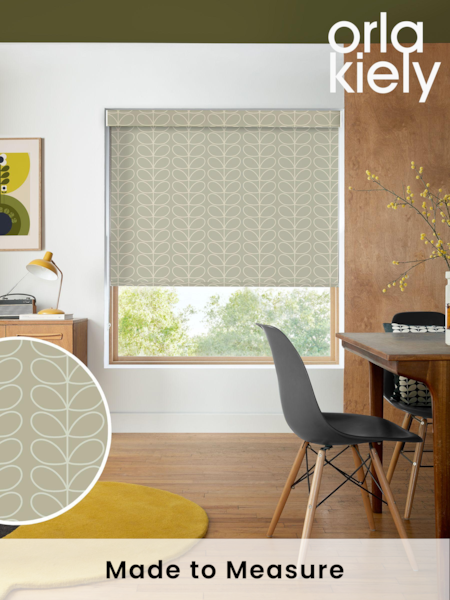 Orla Kiely Grey Linear Stem Made to Measure Roller Blinds (106308) | £58
