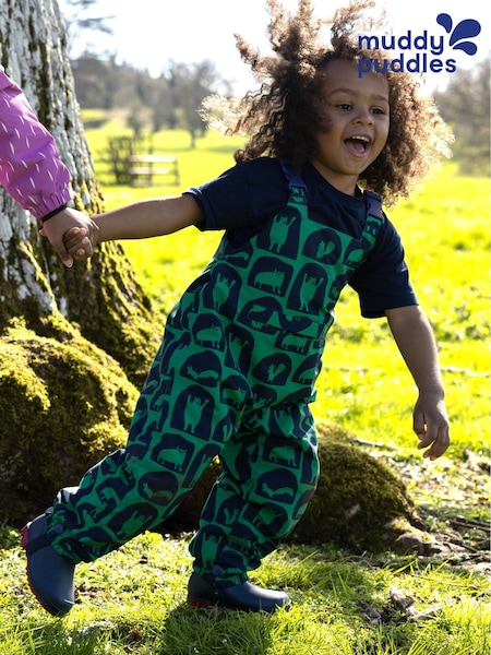 Green - Muddy Puddles Waterproof Ecosplash Dungarees