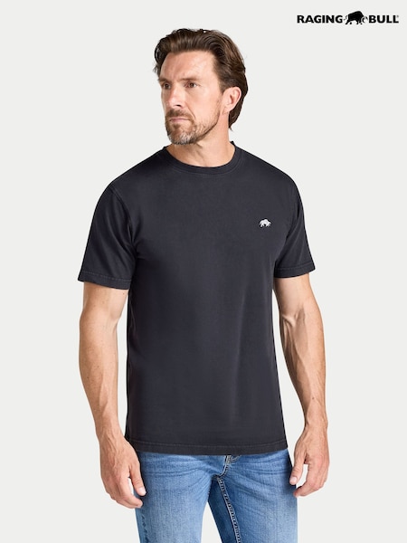 Grey - Regular Raging Bull Authentic Rugby Back Print T-shirt