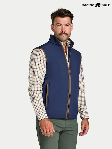 Blue - Regular Raging Bull Soft Shell Fleece Gilet