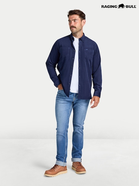 Blue - Regular Raging Bull L/s Corduroy Shirt