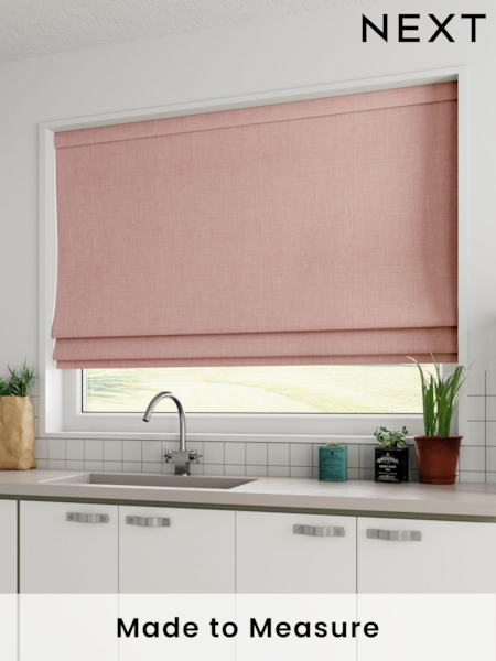Blush Pink Textured Made To Measure Roman Blind (107241) | £42